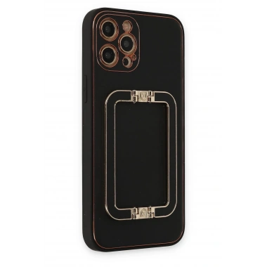 Mey İthalat®  iPhone 12 Pro Kılıf Coco Elit Kapak - Siyah