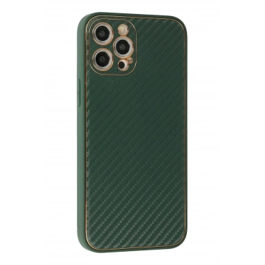 Mey İthalat®  iPhone 12 Pro Kılıf Coco Karbon Silikon - Yeşil
