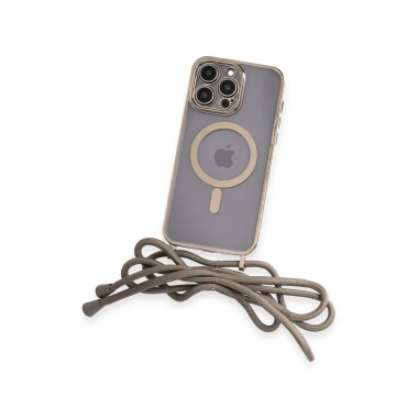 Mey İthalat®  iPhone 12 Pro Kılıf Divo Lazer Askılı Magsafe Kapak - Gold