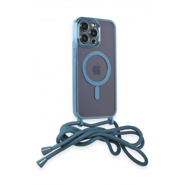 Mey İthalat®  iPhone 12 Pro Kılıf Divo Lazer Askılı Magsafe Kapak - Sierra Blue
