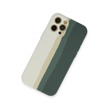 Mey İthalat® iPhone 12 Pro Kılıf Ebruli Lansman Silikon - Beyaz-Gri