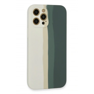 Mey İthalat® iPhone 12 Pro Kılıf Ebruli Lansman Silikon - Beyaz-Gri