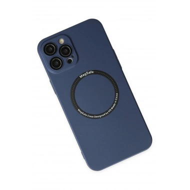 Mey İthalat® iPhone 12 Pro Kılıf Jack Magneticsafe Lens Silikon - Lacivert