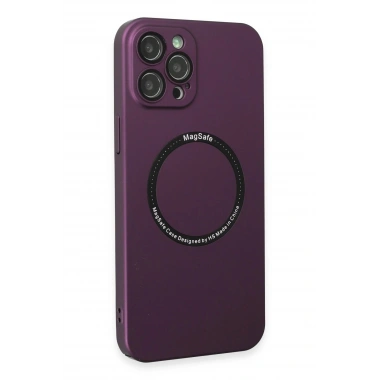 Mey İthalat®  iPhone 12 Pro Kılıf Jack Magneticsafe Lens Silikon - Mürdüm