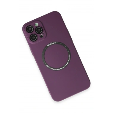 Mey İthalat®  iPhone 12 Pro Kılıf Jack Magneticsafe Lens Silikon - Mürdüm