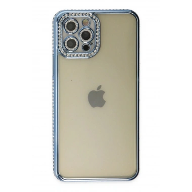 Mey İthalat® iPhone 12 Pro Kılıf Joke Taşlı Silikon - Mavi