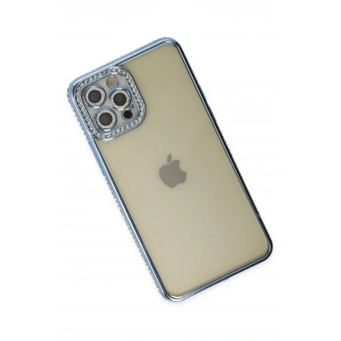 Mey İthalat® iPhone 12 Pro Kılıf Joke Taşlı Silikon - Mavi