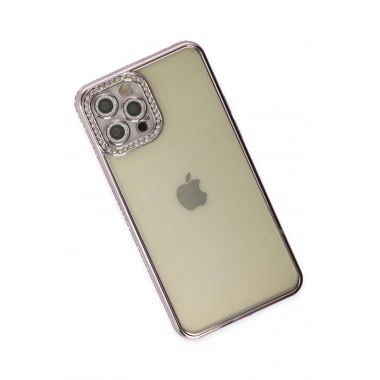 Mey İthalat® iPhone 12 Pro Kılıf Joke Taşlı Silikon - Mor