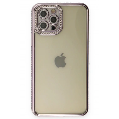 Mey İthalat® iPhone 12 Pro Kılıf Joke Taşlı Silikon - Mor