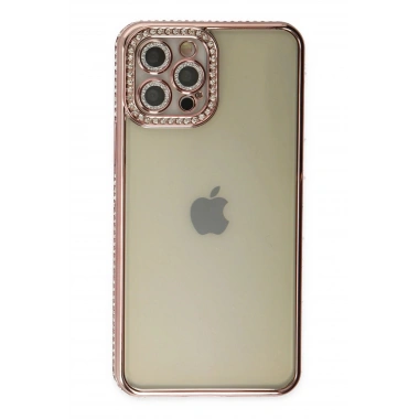 Mey İthalat® iPhone 12 Pro Kılıf Joke Taşlı Silikon - Pembe