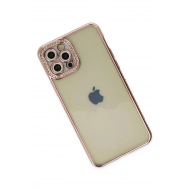 Mey İthalat® iPhone 12 Pro Kılıf Joke Taşlı Silikon - Pembe