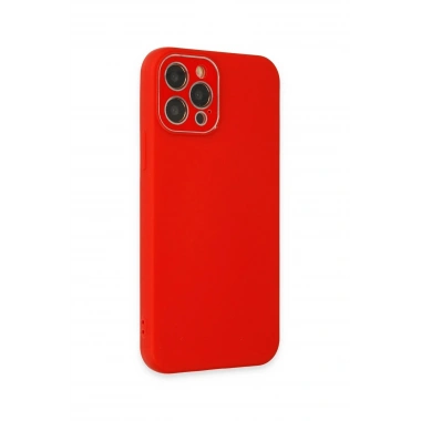 Mey İthalat® iPhone 12 Pro Kılıf Lansman Glass Kapak - Kırmızı