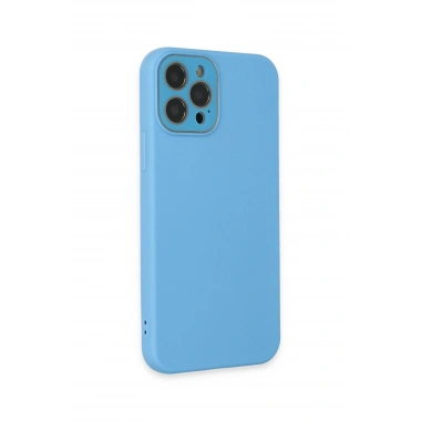 Mey İthalat® iPhone 12 Pro Kılıf Lansman Glass Kapak - Mavi