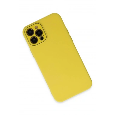 Mey İthalat® iPhone 12 Pro Kılıf Lansman Glass Kapak - Sarı