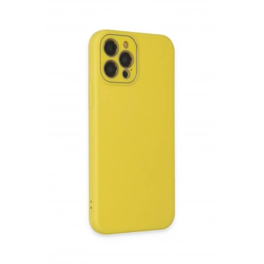 Mey İthalat® iPhone 12 Pro Kılıf Lansman Glass Kapak - Sarı