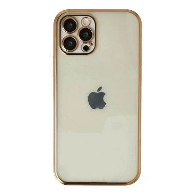 Mey İthalat®  iPhone 12 Pro Kılıf  Lensli Silikon - Gold