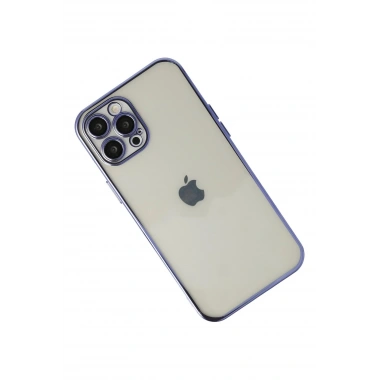Mey İthalat®  iPhone 12 Pro Kılıf  Lensli Silikon - Mor