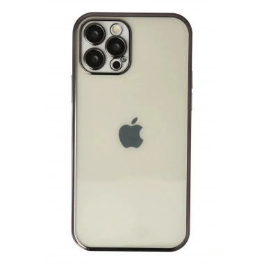 Mey İthalat®  iPhone 12 Pro Kılıf  Lensli Silikon - Siyah