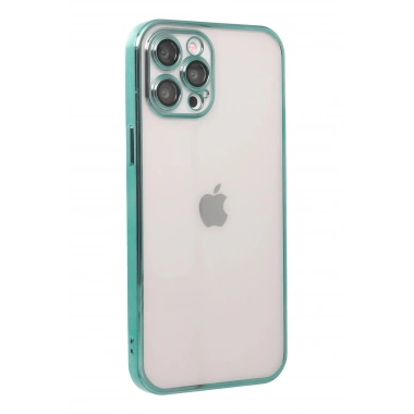 Mey İthalat®  iPhone 12 Pro Kılıf  Lensli Silikon - Yeşil