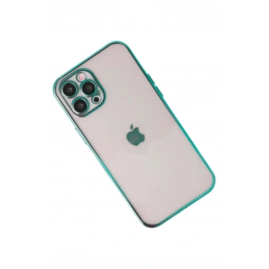 Mey İthalat®  iPhone 12 Pro Kılıf  Lensli Silikon - Yeşil