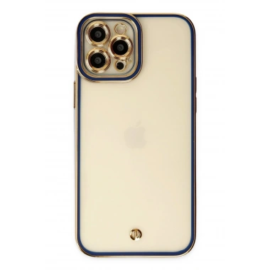 Mey İthalat®  iPhone 12 Pro Kılıf Liva Lens Silikon - Mavi