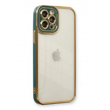 Mey İthalat® iPhone 12 Pro Kılıf Liva Lens Silikon - Yeşil