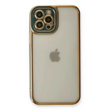 Mey İthalat® iPhone 12 Pro Kılıf Liva Lens Silikon - Yeşil