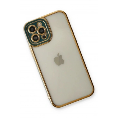 Mey İthalat® iPhone 12 Pro Kılıf Liva Lens Silikon - Yeşil