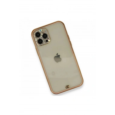 Mey İthalat® iPhone 12 Pro Kılıf Liva Taşlı Silikon - Pembe