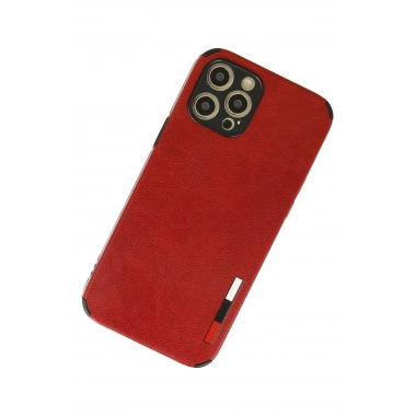 Mey İthalat® iPhone 12 Pro Kılıf Loop Deri Silikon - Kırmızı