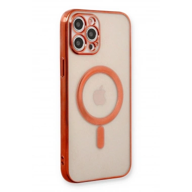 Mey İthalat®  iPhone 12 Pro Kılıf Magneticsafe Lazer Silikon - Kırmızı