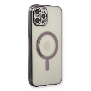 Mey İthalat® iPhone 12 Pro Kılıf Magneticsafe Lazer Silikon - Siyah