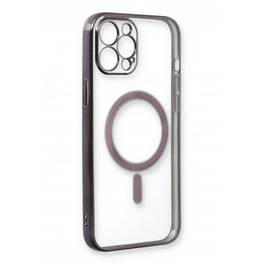 Mey İthalat® iPhone 12 Pro Kılıf Magneticsafe Lazer Silikon - Siyah