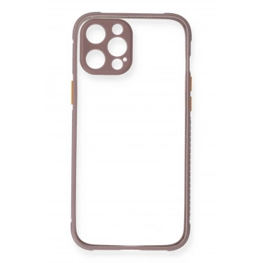 Mey İthalat® iPhone 12 Pro Kılıf Miami Şeffaf Silikon - Açık Mor