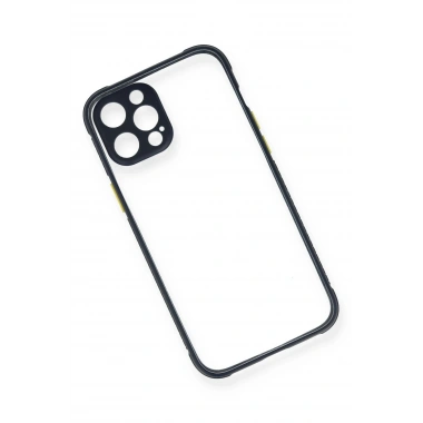 Mey İthalat® iPhone 12 Pro Kılıf Miami Şeffaf Silikon - Lacivert
