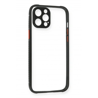 Mey İthalat® iPhone 12 Pro Kılıf Miami Şeffaf Silikon - Siyah