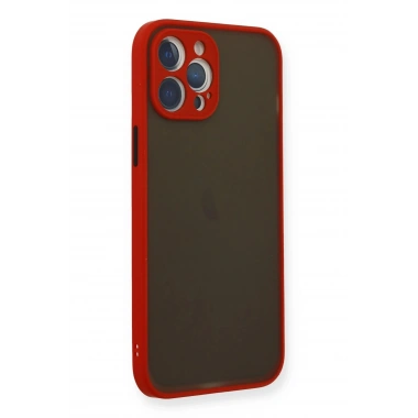 Mey İthalat®  iPhone 12 Pro Kılıf Montreal Silikon Kapak - Kırmızı