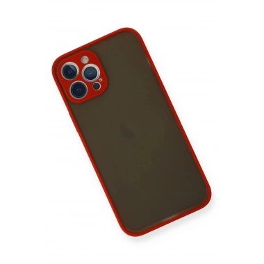 Mey İthalat®  iPhone 12 Pro Kılıf Montreal Silikon Kapak - Kırmızı