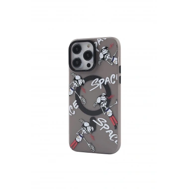 Mey İthalat® iPhone 12 Pro Max Kılıf Apollo Magneticsafe Desenli Kapak - Apollo Siyah - 3