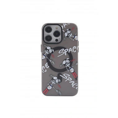 Mey İthalat® iPhone 12 Pro Max Kılıf Apollo Magneticsafe Desenli Kapak - Apollo Siyah - 3