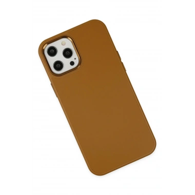 Mey İthalat® iPhone 12 Pro Max Kılıf Asya Deri Silikon - Kahverengi