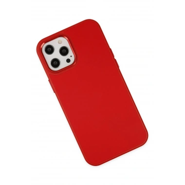 Mey İthalat®  iPhone 12 Pro Max Kılıf Asya Deri Silikon - Kırmızı