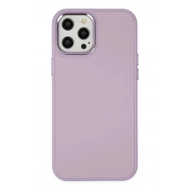 Mey İthalat® iPhone 12 Pro Max Kılıf Asya Deri Silikon - Lila