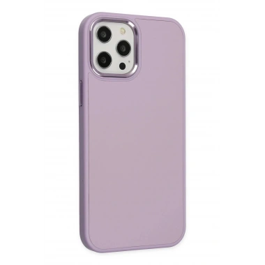 Mey İthalat® iPhone 12 Pro Max Kılıf Asya Deri Silikon - Lila