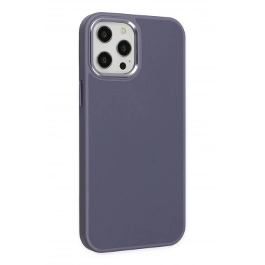 Mey İthalat® iPhone 12 Pro Max Kılıf Asya Deri Silikon - Mor