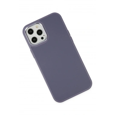 Mey İthalat® iPhone 12 Pro Max Kılıf Asya Deri Silikon - Mor