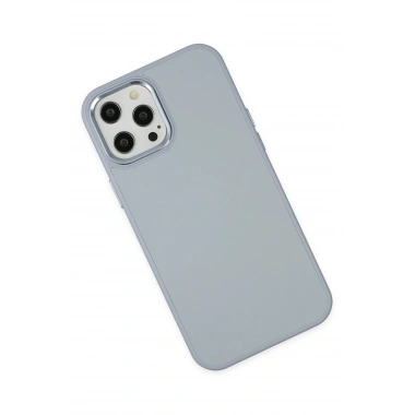 Mey İthalat®  iPhone 12 Pro Max Kılıf Asya Deri Silikon - Sierra Blue