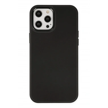 Mey İthalat® iPhone 12 Pro Max Kılıf Asya Deri Silikon - Siyah