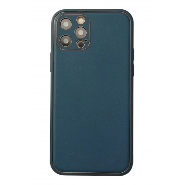 Mey İthalat®  iPhone 12 Pro Max Kılıf Coco Deri Silikon Kapak - Mavi