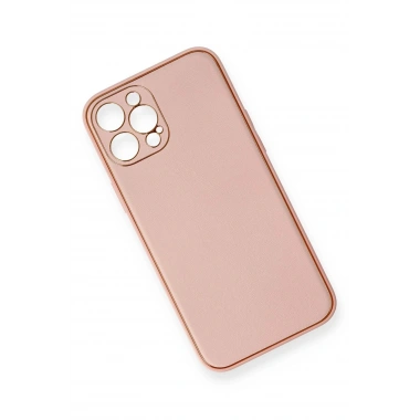 Mey İthalat®  iPhone 12 Pro Max Kılıf Coco Deri Silikon Kapak - Pembe